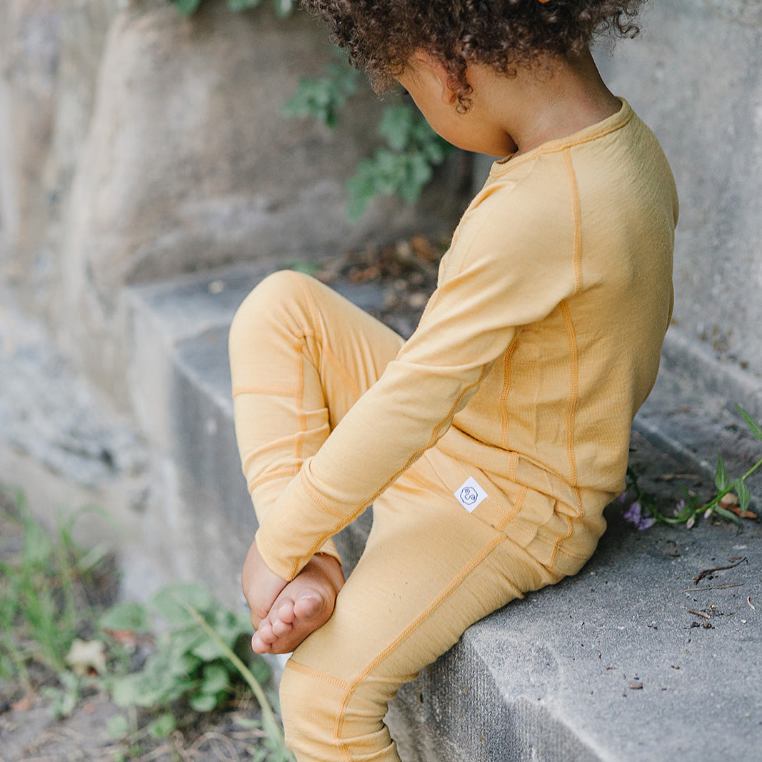 Kids Merino Wool Base Layer Leggings Honey